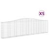 vidaXL Paniers &agrave; gabions arqu&eacute;s 5 pcs 400x30x100/120 cm Fer galvanis&eacute;