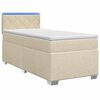 vidaXL Lit de box spring avec matelas et LED Cr&egrave;me 100 x 200 cm Tissu