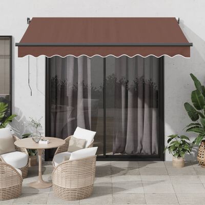 vidaXL Auvent rétractable automatique avec LED marron 350x250 cm