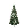 vidaXL Arbre de No&euml;l artificiel pr&eacute;-&eacute;clair&eacute; et boules L 240 cm vert