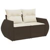 vidaXL Salon de jardin 4 pcs avec coussins marron r&eacute;sine tress&eacute;e
