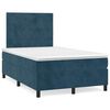 vidaXL Sommier &agrave; lattes de lit et matelas Bleu fonc&eacute; 120x200cm Velours