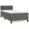 vidaXL Sommier &agrave; lattes de lit et matelas Gris fonc&eacute; 90x200 cm Velours