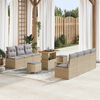vidaXL Ensemble de canap&eacute; de jardin 10 pcs Beige et Gris clair