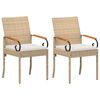 vidaXL Chaises de jardin 2 pc Beige et blanc cr&egrave;me