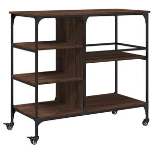 vidaXL Chariot de cuisine ch&ecirc;ne marron 100x45x89,5cm bois d'ing&eacute;nierie