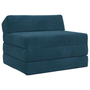 vidaXL Canap&eacute;-lit pliable Bleu 200 x 70 x 10 cm Velours