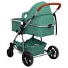 vidaXL Poussette pour b&eacute;b&eacute; 3-en-1 Vert Aluminium