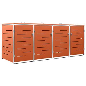 vidaXL Abri pour quatre poubelles 276,5x77,5x115 cm Inox