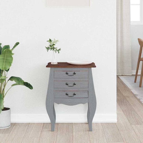 vidaXL Table de chevet bois d'acajou massif 48x35x64 cm