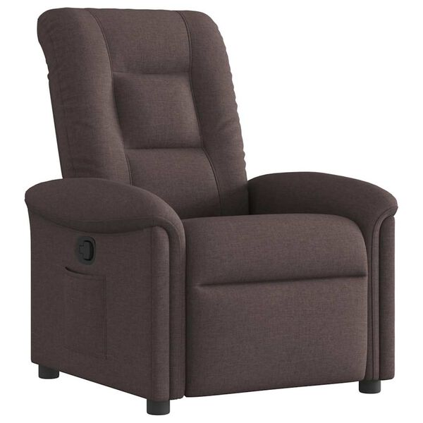 vidaXL Fauteuil inclinable Marron fonc&eacute; Tissu