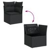 vidaXL Salon de jardin 7 pcs avec coussins noir r&eacute;sine tress&eacute;e
