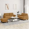vidaXL Ensemble de canap&eacute;s 3 pcs avec coussins Marron Velours