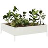 vidaXL Lit sur&eacute;lev&eacute; de jardin blanc 100x100x33,5 cm acier
