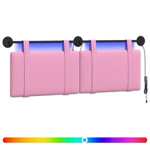 vidaXL T&ecirc;te de lit suspendue Avec lumi&egrave;re LED Rose Tissu