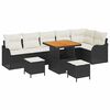 vidaXL Ensemble de canap&eacute; de jardin 9 pc Noir polyrotin