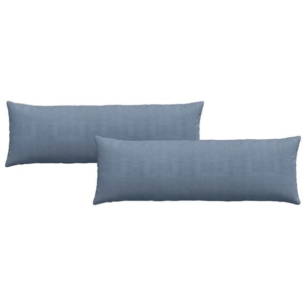vidaXL Coussins de canap&eacute; 2 pcs Bleu 120 x 40 cm