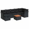vidaXL Salon de jardin 8 pcs avec coussins noir r&eacute;sine tress&eacute;e