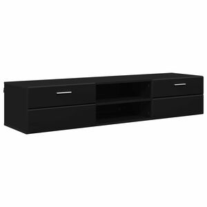 vidaXL Cabinet en Bois Noir 150 x 39 x 30 cm Bois d'ing&eacute;nierie