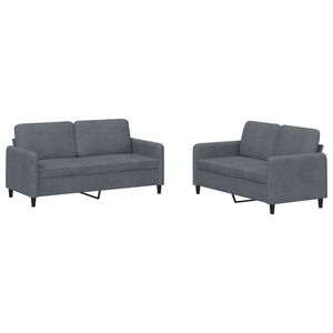 vidaXL Ensemble de canap&eacute;s 2 pcs gris fonc&eacute; velours