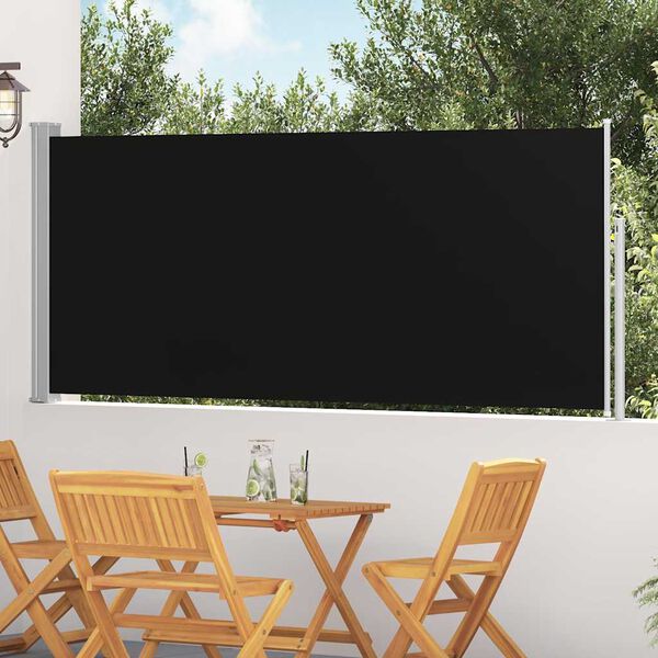 vidaXL Auvent latéral rétractable 120 x 300 cm Noir