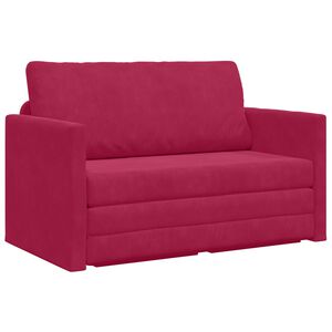 vidaXL Canap&eacute;-Lit Bordeaux 124 x 71 x 78 cm Velours