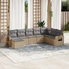 vidaXL Salon de jardin avec coussins 8 pcs beige r&eacute;sine tress&eacute;e