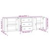 vidaXL Buffets 3 pcs Blanc Bois d'ingénierie