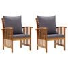 vidaXL Chaises de jardin avec coussins lot de 2 Bois d'acacia massif