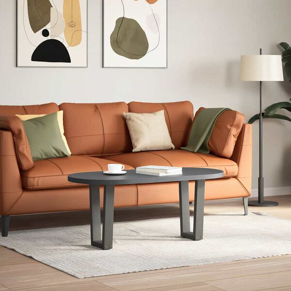 vidaXL Pieds de table basse en forme de V, 2 pi&egrave;ces, anthracite, 38 x (42-43,3) cm, acier