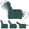 vidaXL Fauteuil inclinable &eacute;lectrique vert fonc&eacute; tissu