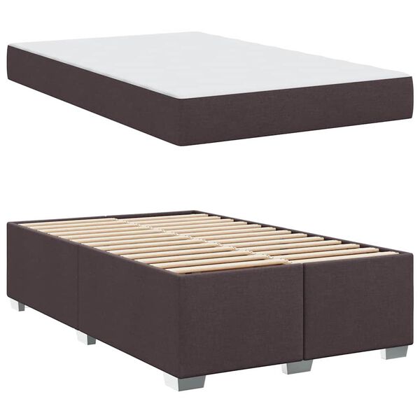 vidaXL Cadre de lit avec matelas Marron fonc&eacute; 120 x 200 cm tissu