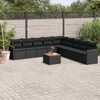 vidaXL Salon de jardin 10 pcs avec coussins noir r&eacute;sine tress&eacute;e