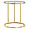 vidaXL Table d'appoint Dor&eacute; et transparent 45 cm Verre tremp&eacute;