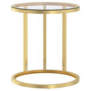 vidaXL Table d'appoint Dor&eacute; et transparent 45 cm Verre tremp&eacute;