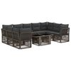 vidaXL Ensemble de canap&eacute; de jardin 10 pc Gris 100 x 55 x 73 cm