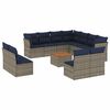 vidaXL Salon de jardin avec coussins 12 pcs gris r&eacute;sine tress&eacute;e