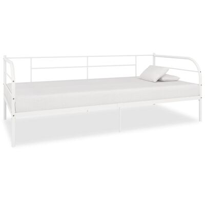 vidaXL Cadre de lit de repos Blanc Métal 90 x 200 cm