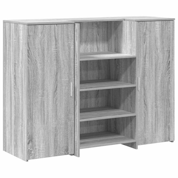 vidaXL Bureau de r&eacute;ception sonoma gris 135x50x103,5 cm bois ing&eacute;nierie