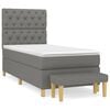 vidaXL Sommier &agrave; lattes de lit avec matelas Gris fonc&eacute; 80x200 cm Tissu