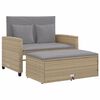 vidaXL Canap&eacute; de jardin avec coussins 2 places beige r&eacute;sine tress&eacute;e