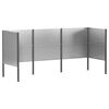 vidaXL &Eacute;cran pour poubelle 249 x 85 x 113 cm Acier galvanis&eacute; Argent&eacute;