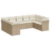 vidaXL Salon de jardin avec coussins 9 pcs beige r&eacute;sine tress&eacute;e