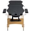 vidaXL Table de massage pliable 3 zones Bois Noir et blanc
