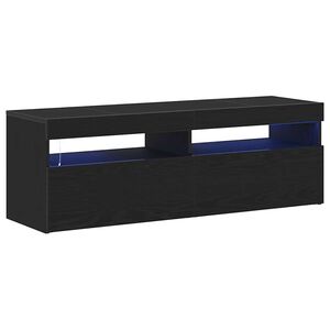 vidaXL Meuble TV 120 x 35 x 40 cm Ch&ecirc;ne noir Bois d'ing&eacute;nierie