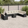 vidaXL Salon de jardin 11 pcs avec coussins noir r&eacute;sine tress&eacute;e