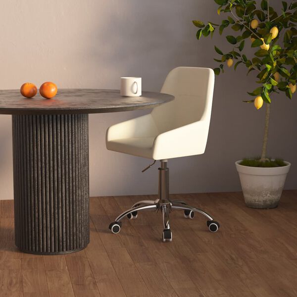 vidaXL Chaise pivotante de bureau Cr&egrave;me Tissu