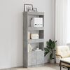 vidaXL Buffet haut 63x33x180 cm gris b&eacute;ton bois d'ing&eacute;nierie