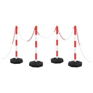 vidaXL Ensemble de poteaux &agrave; cha&icirc;ne avec cha&icirc;ne en plastique 10 m