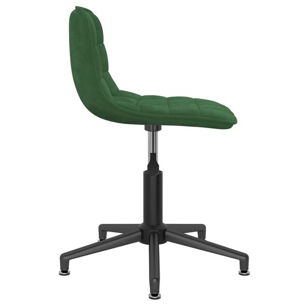 vidaXL Chaise pivotante de salle &agrave; manger Vert fonc&eacute; Velours